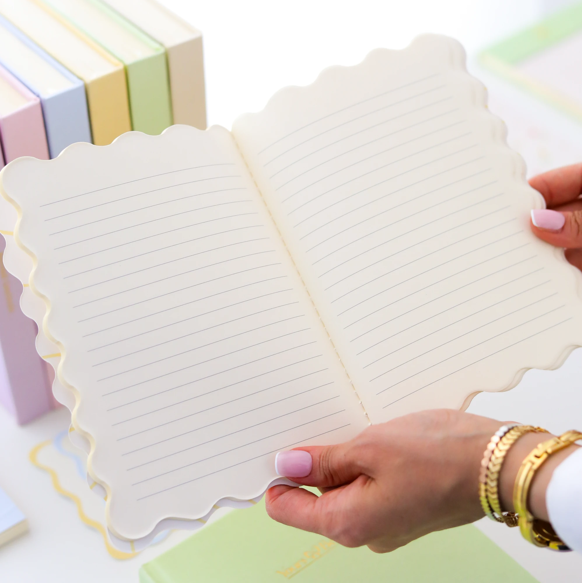 Soft Floral Stitched Notebook Set