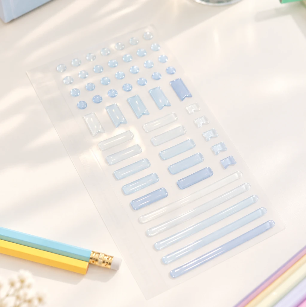 Raised Transparent Stickers - Single sheet