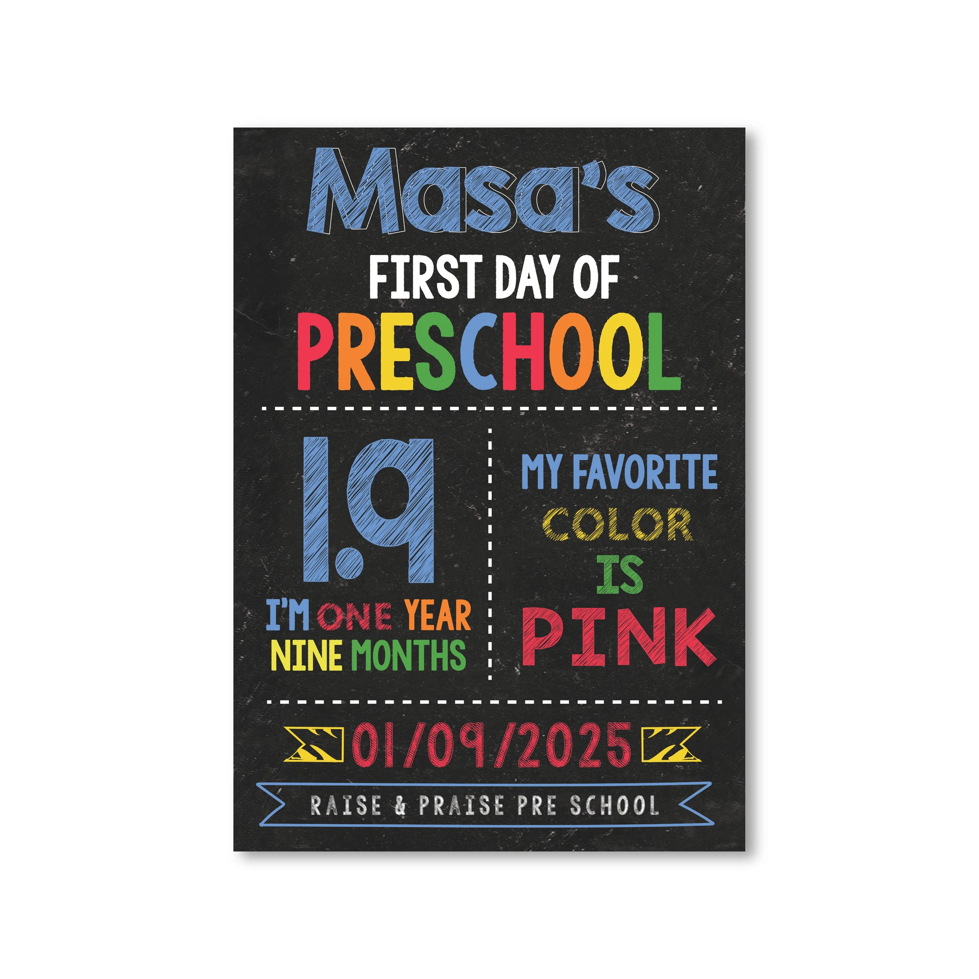 First Day of School Foam Board